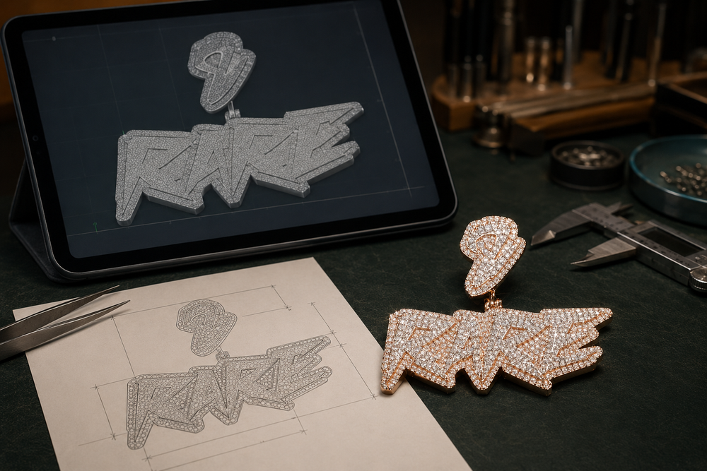 BornReal custom pendant with CAD approval and jewelry tools