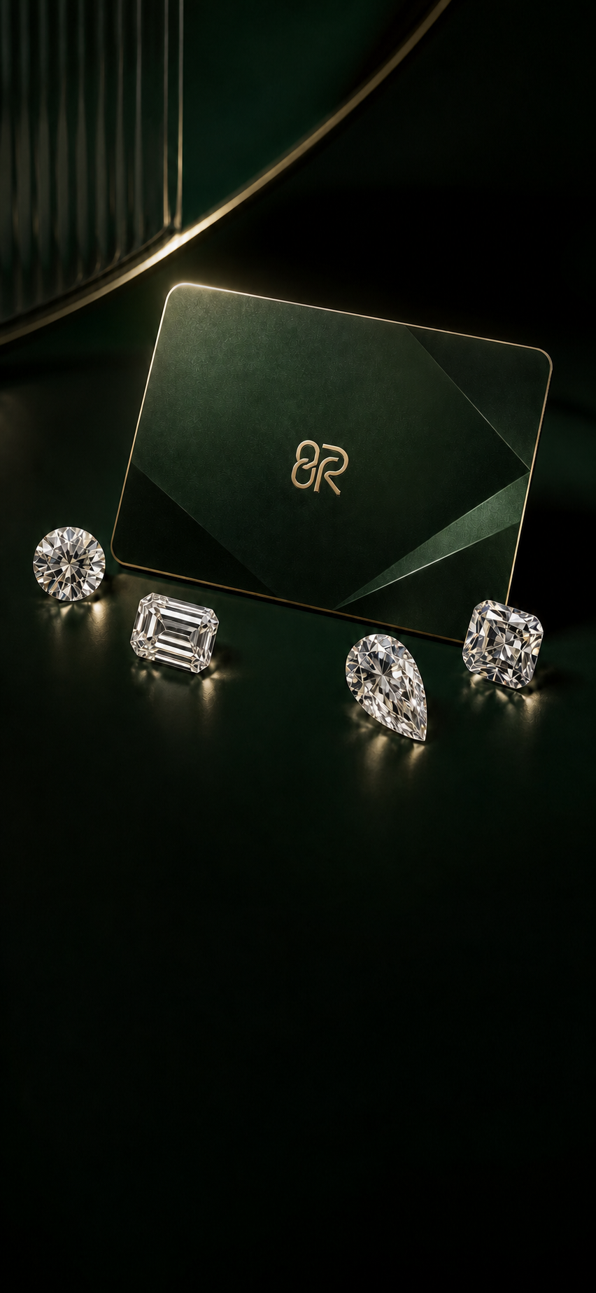BornReal membership card with loose diamonds mobile poster