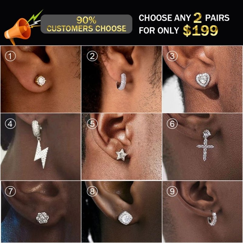 Choose Any 2Pairs Only $199 VVS Moissanite Earrings (90% Customers Choose)