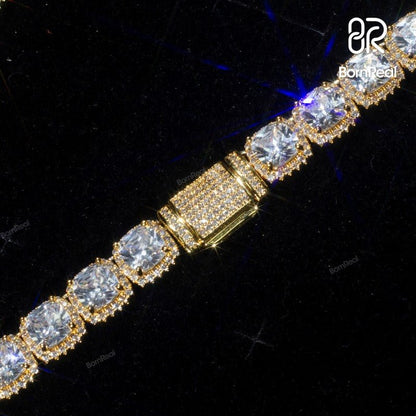 Custom 10MM VVS Moissanite Tennis Necklace
