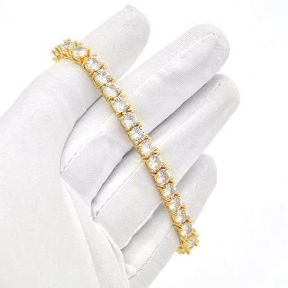 Custom 3MM 10K Solid Gold VVS Moissanite Tennis Bracelet