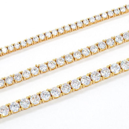 Custom 3MM 10K Solid Gold VVS Moissanite Tennis Chain