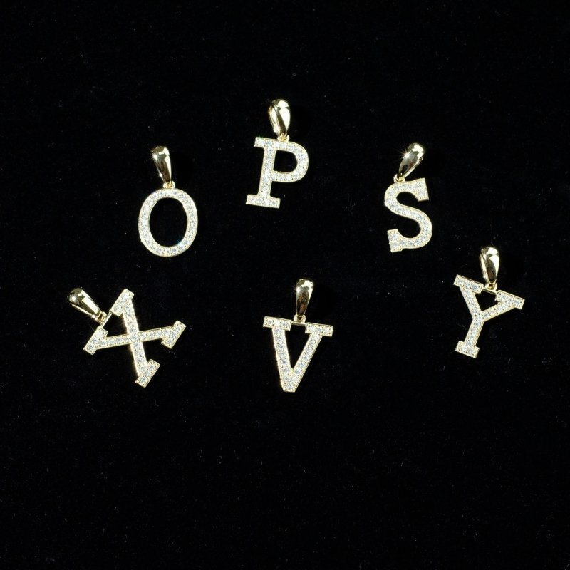 Custom A to Z Initial 925 Silver Moissanite Letter Pendant 1”