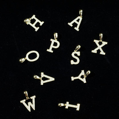 Custom A to Z Initial 925 Silver Moissanite Letter Pendant 1”