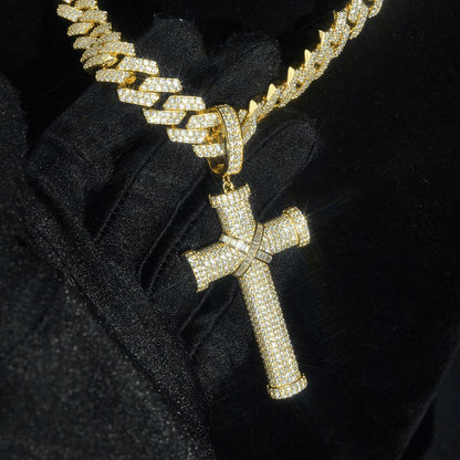 Custom Cross Pendant Moissanite Diamond 925 Sterling Silver
