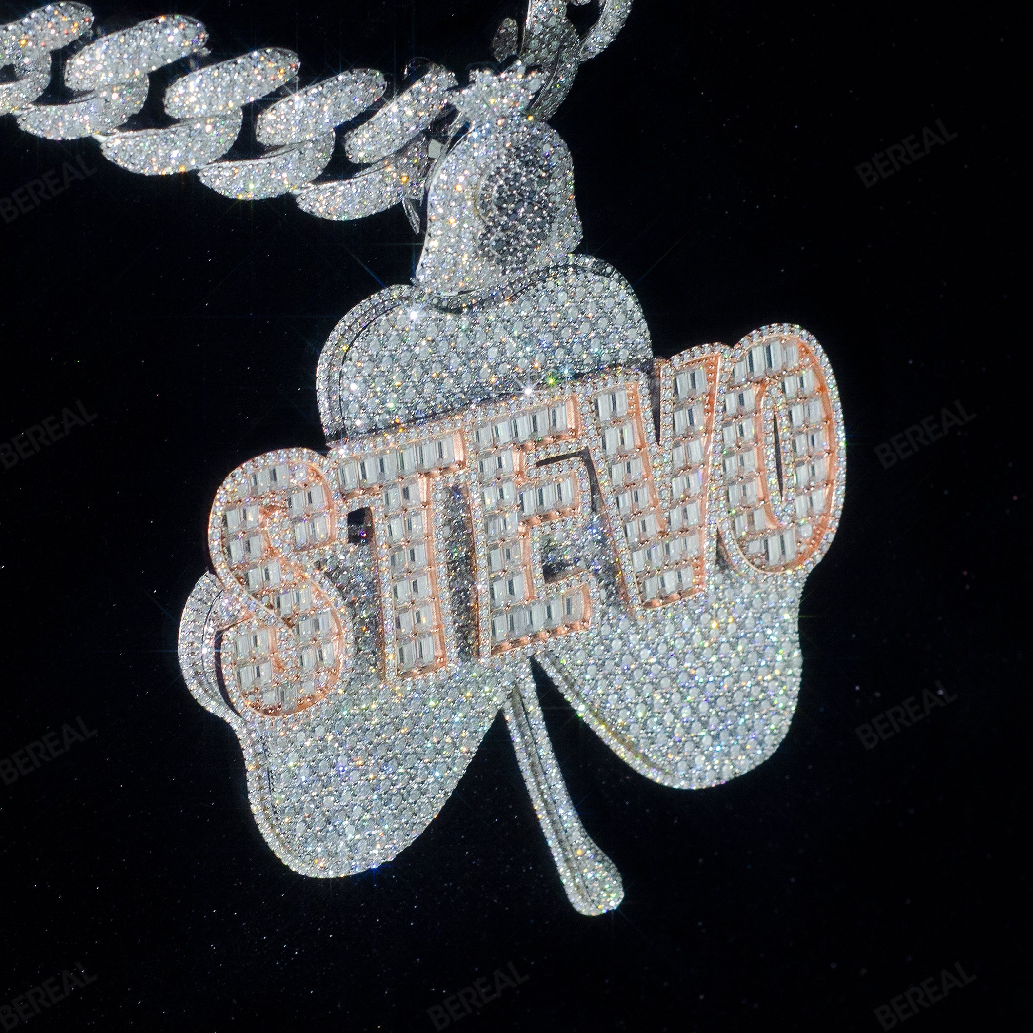 Custom Full Iced 925 Silver Moissanit Diamond Pendant