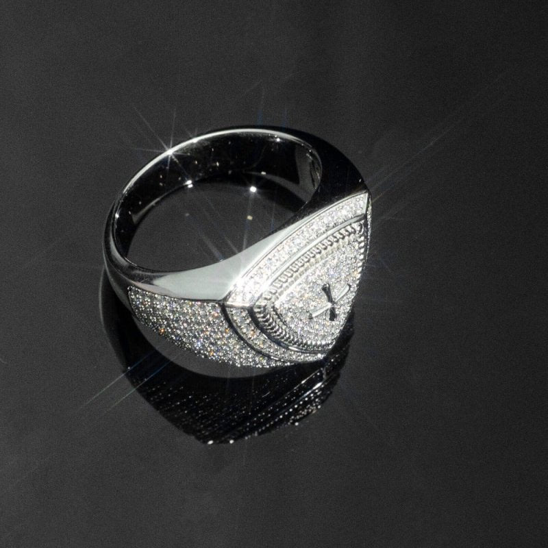 Custom Hip Hop Rings 925 Silver VVS Moissanite Diamomd