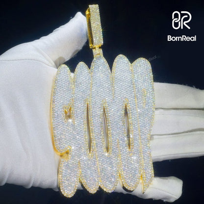 Custom Iced Out Gold Pendant Moissanite Hip Hop Name Pendant