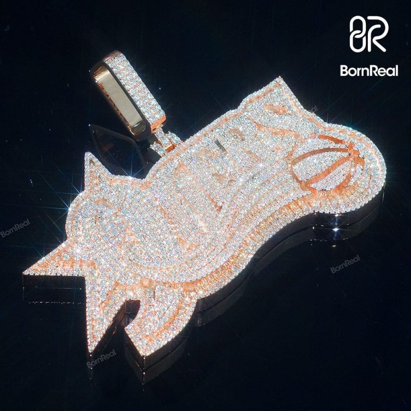 Custom Iced Out Moissanite Hip Hop Rose Gold Name Pendant