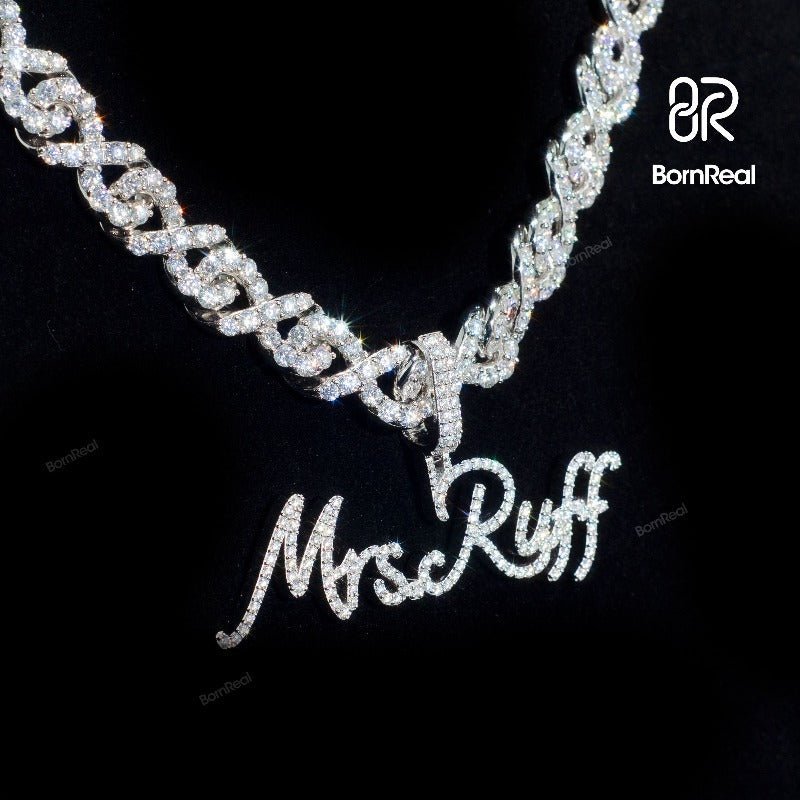 Custom Moissanite Hip Hop chain Iced Out Name Pendant