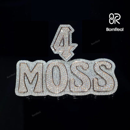 Custom Moissanite Hip Hop chain Rapper Diamond Name Pendant