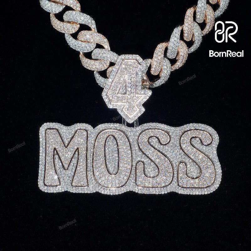 Custom Moissanite Hip Hop chain Rapper Diamond Name Pendant