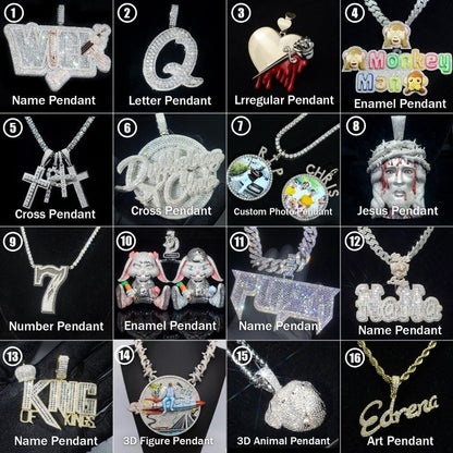 Custom Moissanite Hip Hop Zombie Emoji Pendant