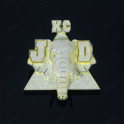Custom Moissanite Iced 925 Silver 3D Designing Pendant