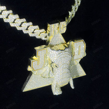 Custom Moissanite Iced 925 Silver 3D Designing Pendant