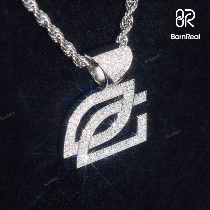 Custom Moissanite Iced Out Rapper Logo Pendant