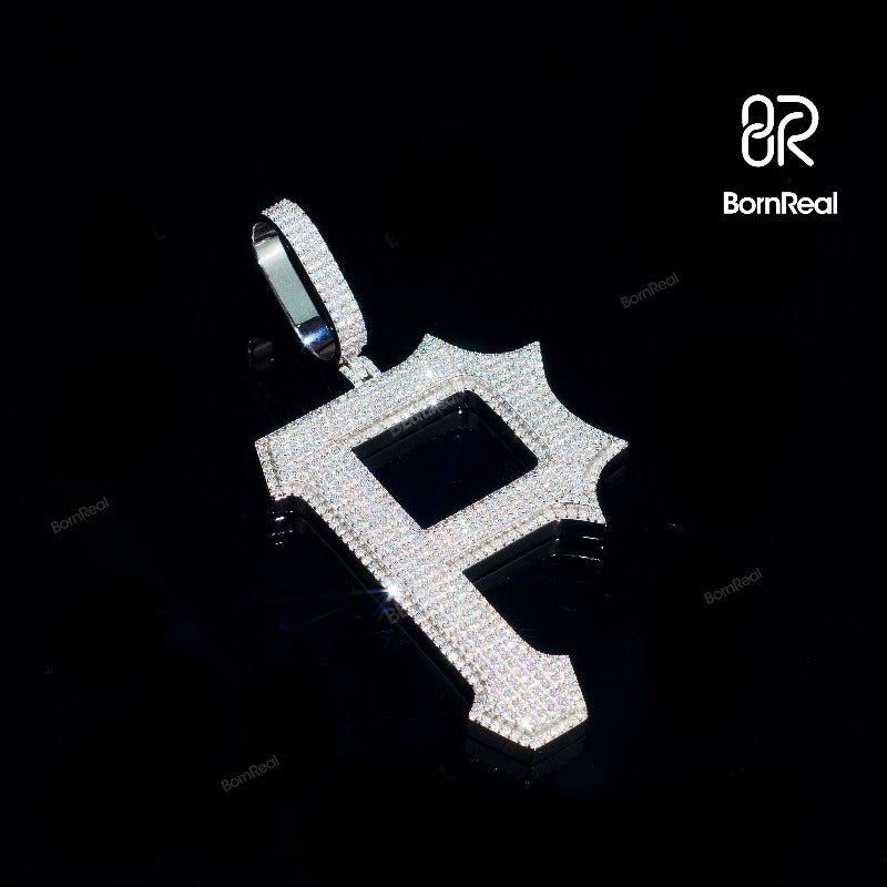 Custom Moissanite Initial P Chain Hip Hop Letter Pandent