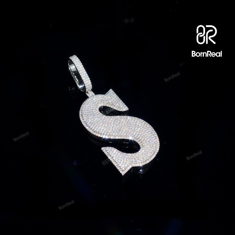 Custom Moissanite Initial S Chain Hip Hop Letter Pandent