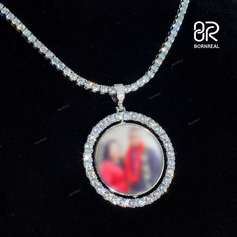 Custom Moissanite Memory Photo Commemorative Pendant – Ideal for Gifting Loved Ones and Friends