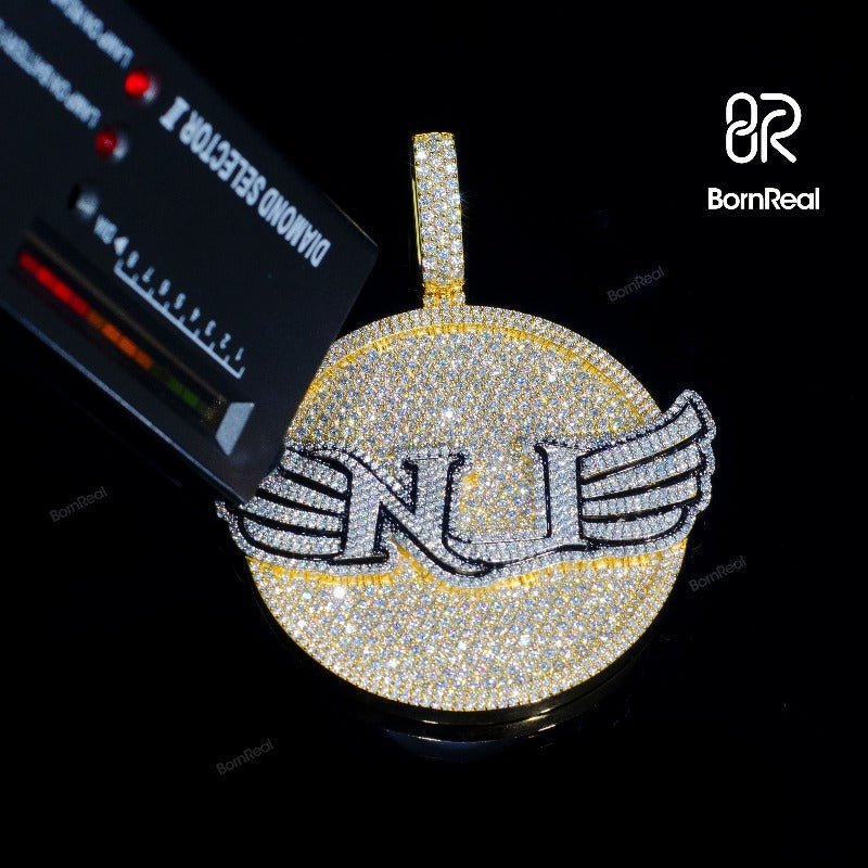 Custom Moissanite Wings Diy Chain Hip Hop Logo Pendant For Men