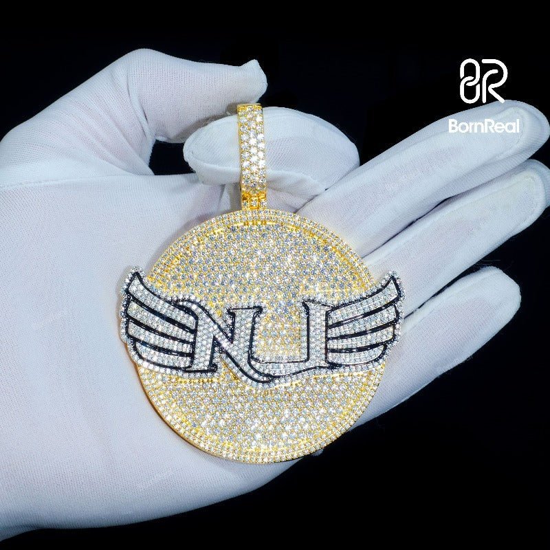 Custom Moissanite Wings Diy Chain Hip Hop Logo Pendant For Men