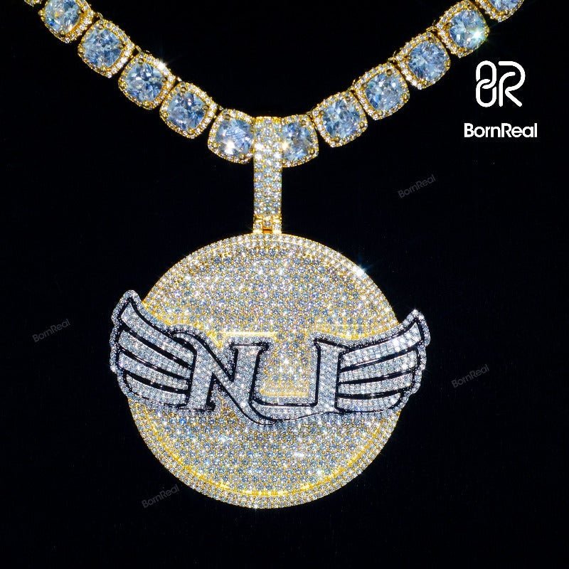 Custom Moissanite Wings Diy Chain Hip Hop Logo Pendant For Men