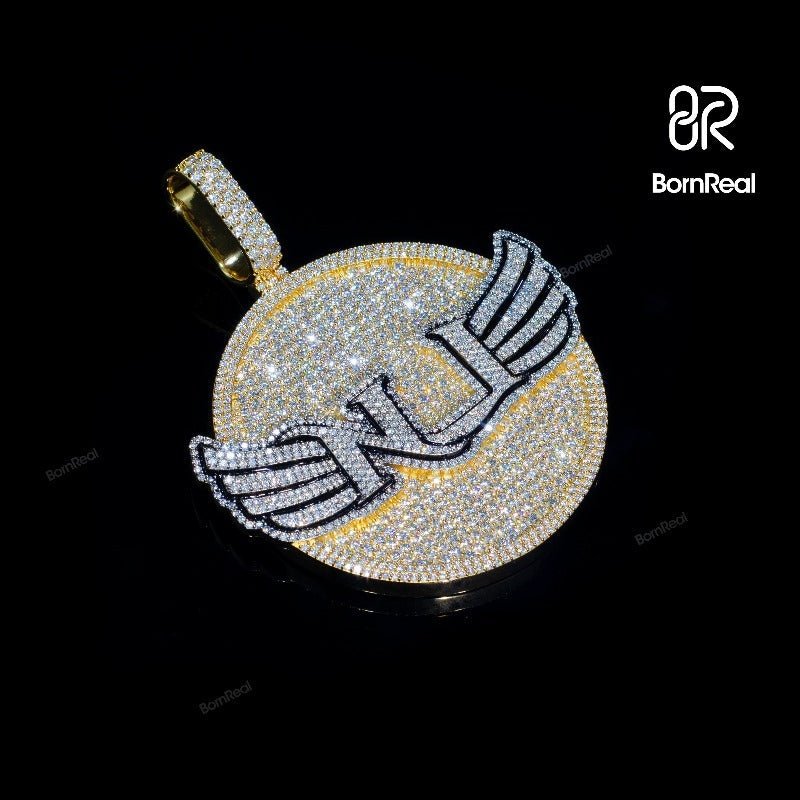 Custom Moissanite Wings Diy Chain Hip Hop Logo Pendant For Men