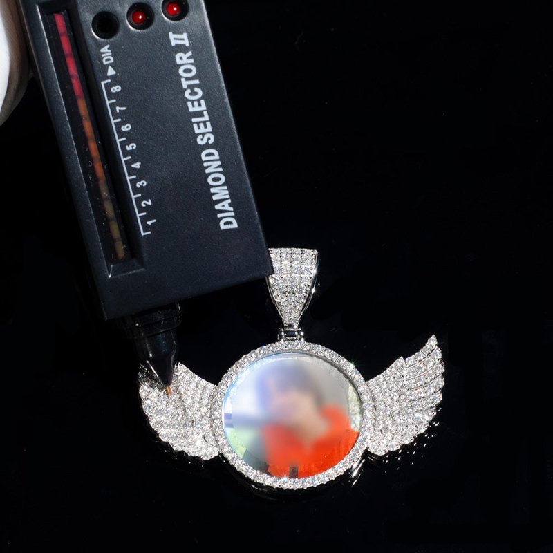 Custom Photo Hip Hop Memory Pendant With Wings