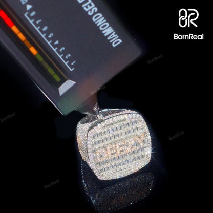 Custom VVS Moissanite Baguette Diamond Letter Name Logo Champion Iced Out Hip Hop Ring For Men