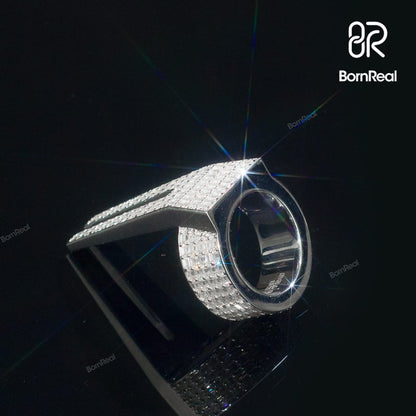 Custom VVS Moissanite Baguette Diamond Men Iced Out Ring
