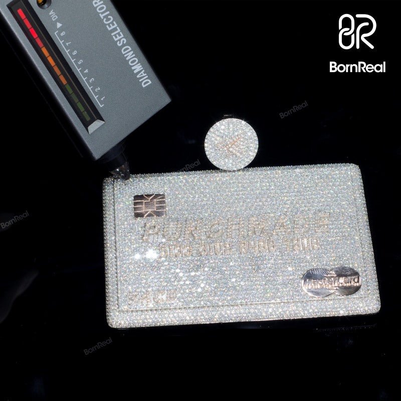 Custom VVS Moissanite Bank Card Credit Card Iced Out Pendant For Men