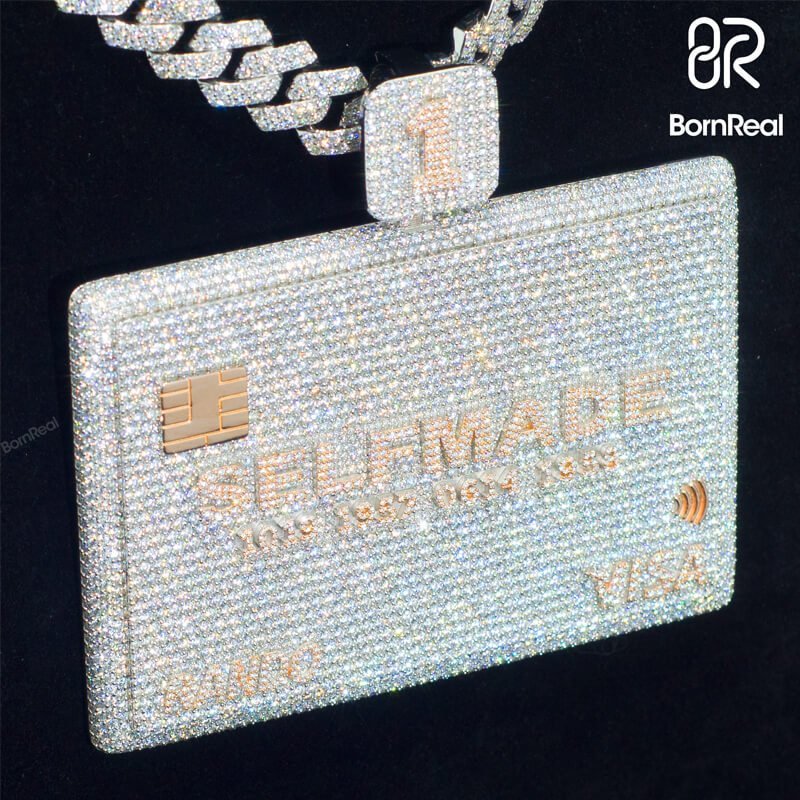 Custom VVS Moissanite Bank Card Credit Card Iced Out Pendant