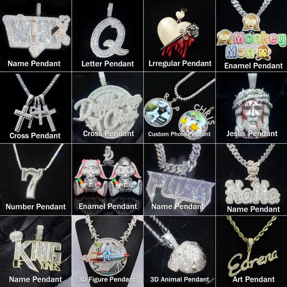 Custom VVS Moissanite Cartoon chain Iced Out Hip Hop Pendant For Men