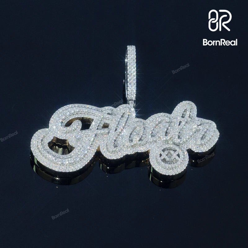 Custom VVS Moissanite Diamond 2“ Name pendant For Rapper Gift