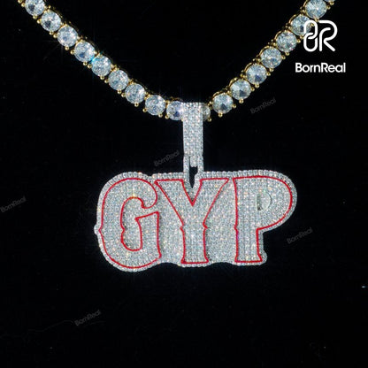 Custom VVS Moissanite Diamond Enamel Name Pendant For Rapper（复制）