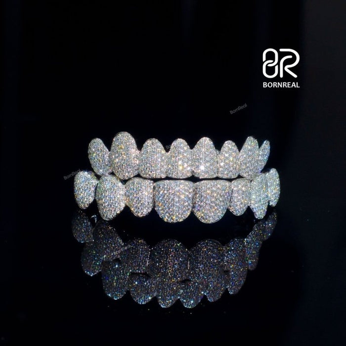 Iced Out Round Cut Custom Grillz – Bornreal Jewelry
