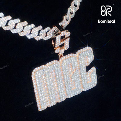 Custom VVS Moissanite Diamond Name Pendant Hip Hop