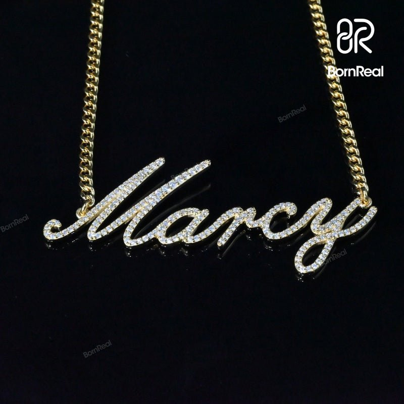 Custom VVS Moissanite Hip Hop chain Iced Out Name Pendant