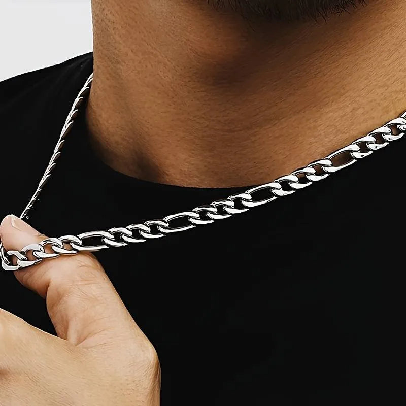 5MM 925 Sterling Silver Figaro Chain Necklace Bornreal Jewelry - Bornreal Jewelry