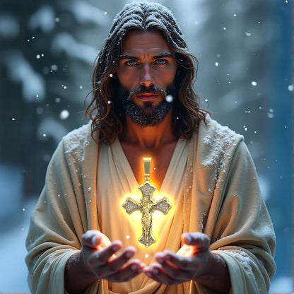 $30 Deposit – God's Mercy | Jesus Cross Pendant VVS Moissanite Diamond Pendant (Full Price $199)