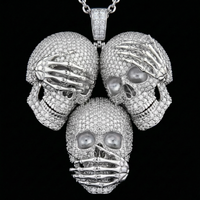 Pendentif croix classique glacé de 1,5 pouce en argent 925 