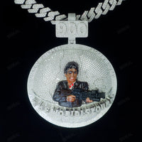 Enamel Moissanite Round Pendant Hip Hop Custom 925 Silver 10K/14K/18K Real Gold Lab Diamond Jewelry