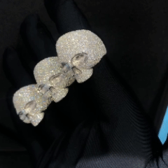 3D Skull 925 Sterling Silver Moissanite Ring Custom 925 Silver 10K/14K/18K Real Gold Lab Diamond Rapper Jewelry