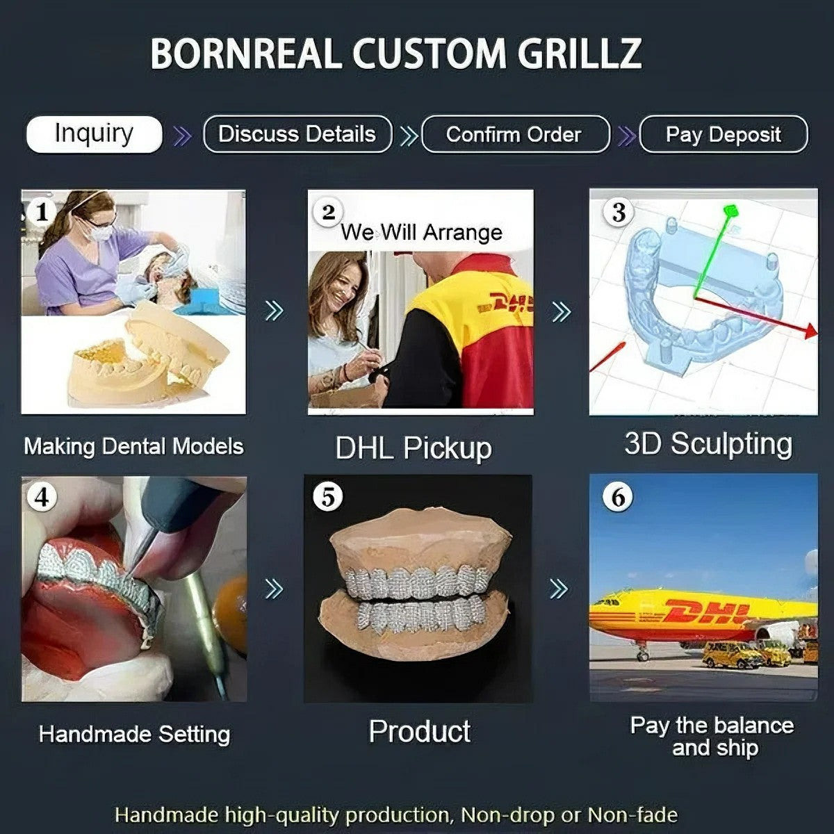 Gold Plated Iced Out Custom Grillz Bornreal Jewelry
