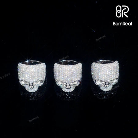 Halloween Limited Edition - 3D Skull Silver Moissanite Ring