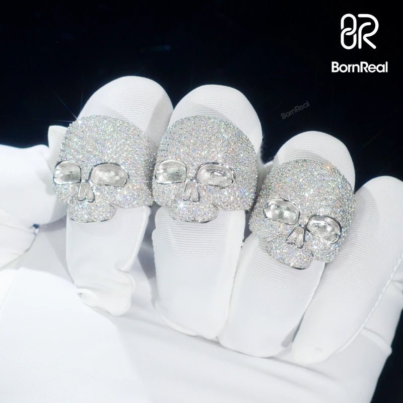 Halloween Limited Edition - 3D Skull Silver Moissanite Ring