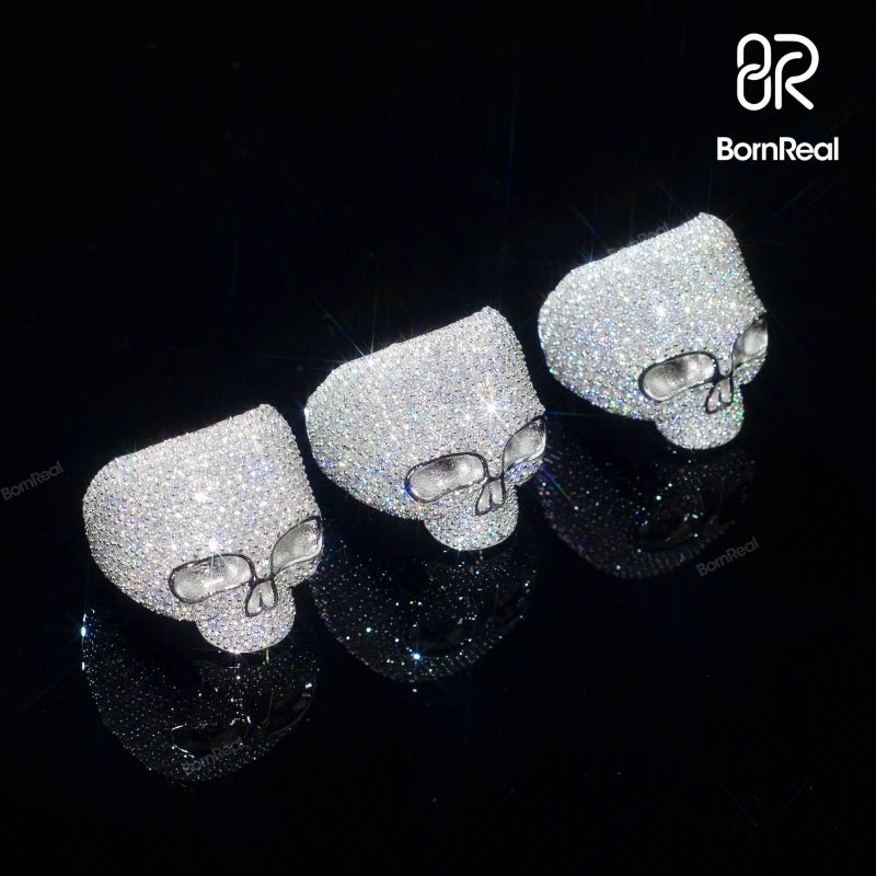 Halloween Limited Edition - 3D Skull Silver Moissanite Ring