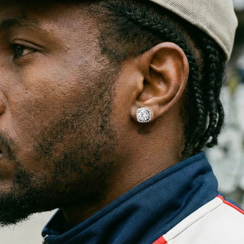 Iced Out Stud Earrings 925 Silver Custom Jewelry