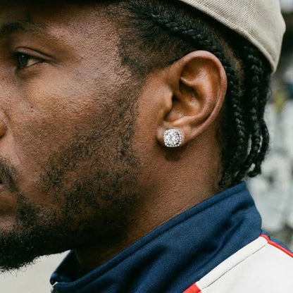 Iced Out Stud Earrings 925 Silver Custom Jewelry