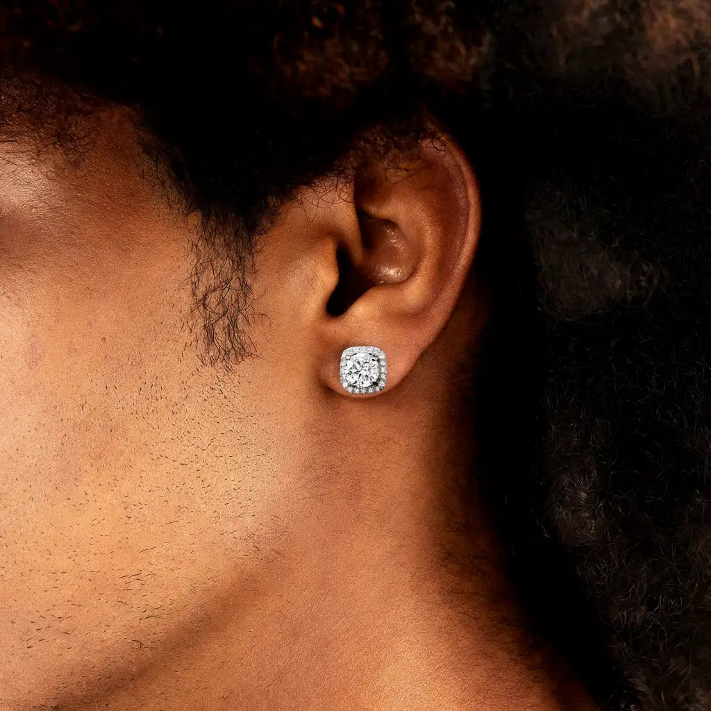 Iced Out Stud Earrings 925 Silver Custom Jewelry